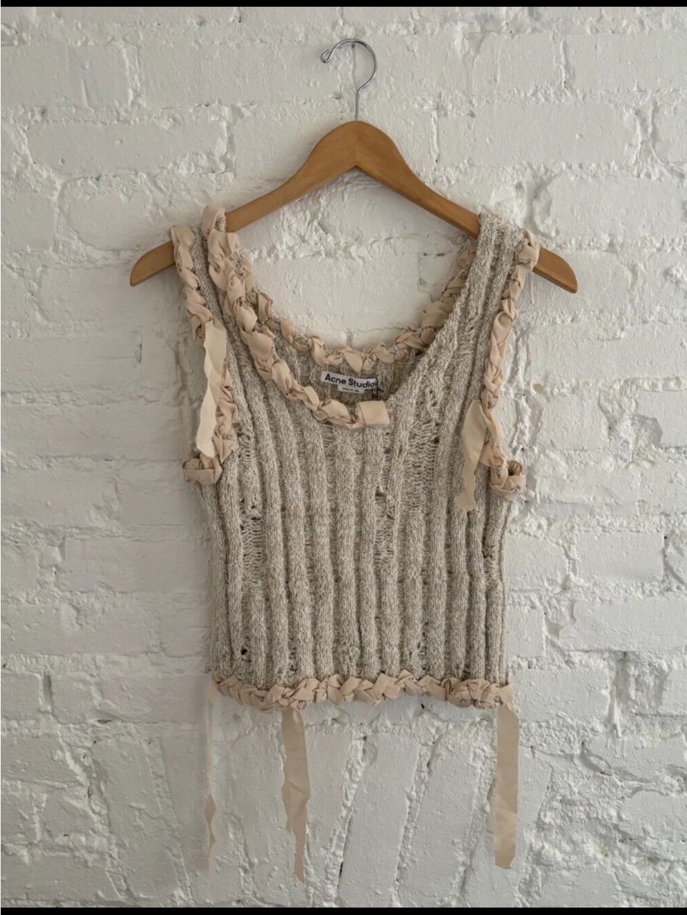 acne studios wool tank with georgette trim new with tags medium
